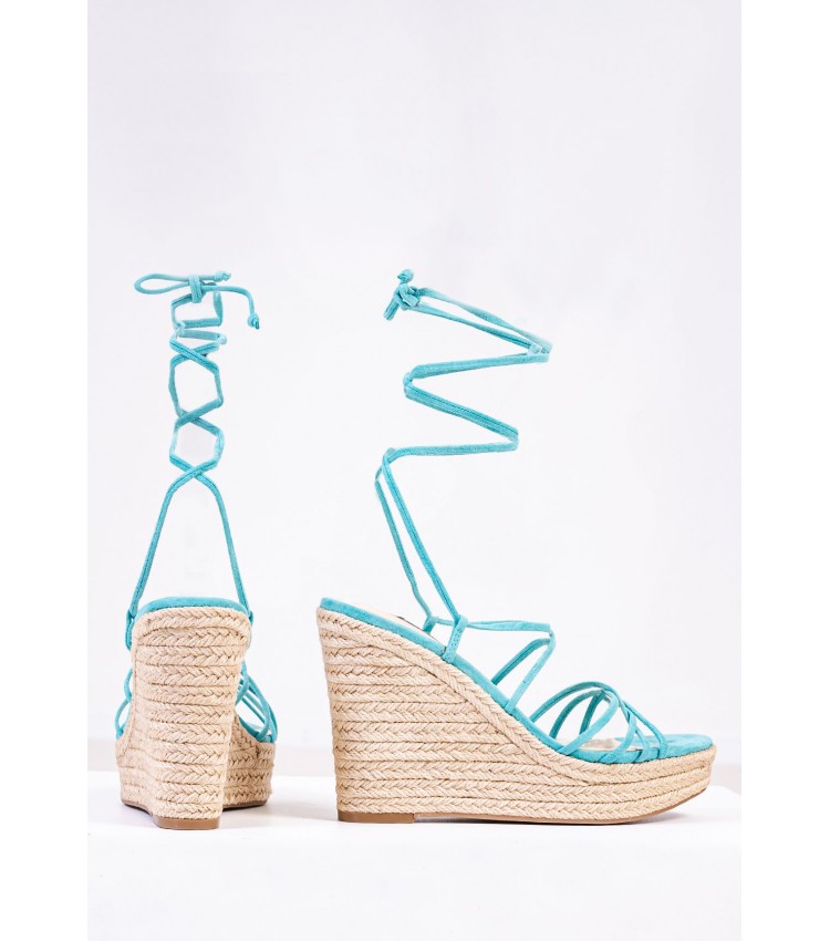 Women Platforms High Havefun Blue Suede Leather Nine West