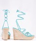 Women Platforms High Havefun Blue Suede Leather Nine West