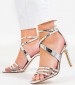 Women Sandal High Ilov3 Silver Eco-Leather Nine West