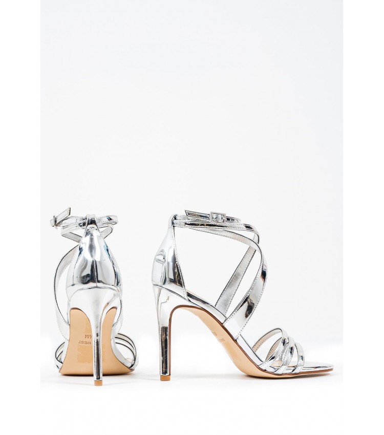 Women Sandal High Ilov3 Silver Eco-Leather Nine West