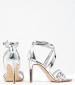 Women Sandal High Ilov3 Silver Eco-Leather Nine West