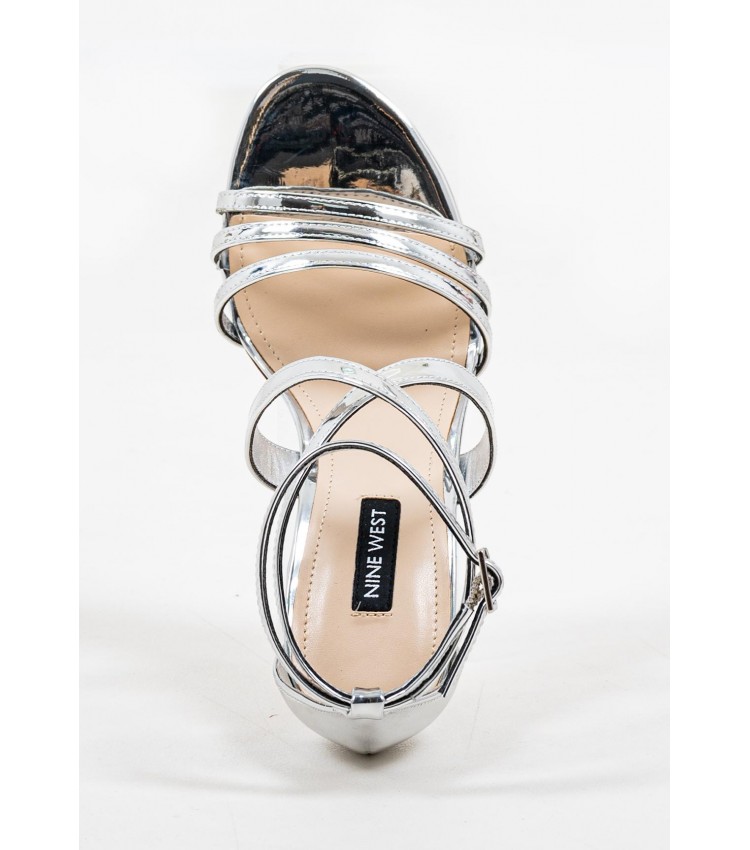 Women Sandal High Ilov3 Silver Eco-Leather Nine West