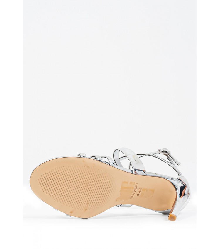 Women Sandal High Ilov3 Silver Eco-Leather Nine West