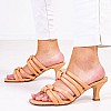 Women Mules 45.152 Somon Leather MAKIS KOTRIS Women Mules 45.152 Somon Leather MAKIS KOTRIS