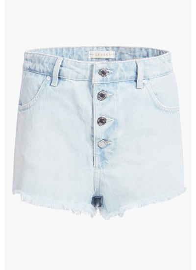 Women Skirts - Shorts Alexia LightBlue Cotton Guess