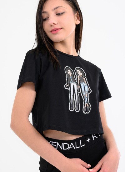 Γυναικείες Μπλούζες - Τοπ Bitmoj Μαύρο Βαμβάκι Kendall+Kylie