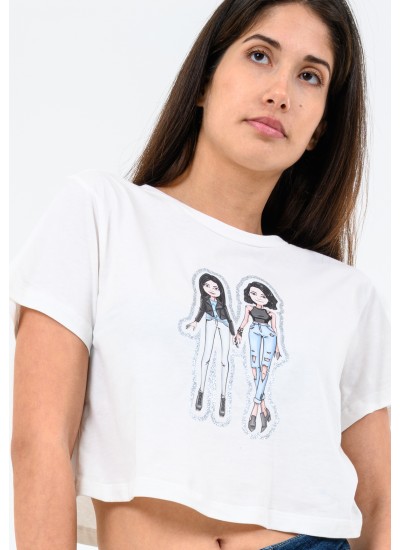 Women T-Shirts - Tops Bitmoj White Cotton Kendall+Kylie