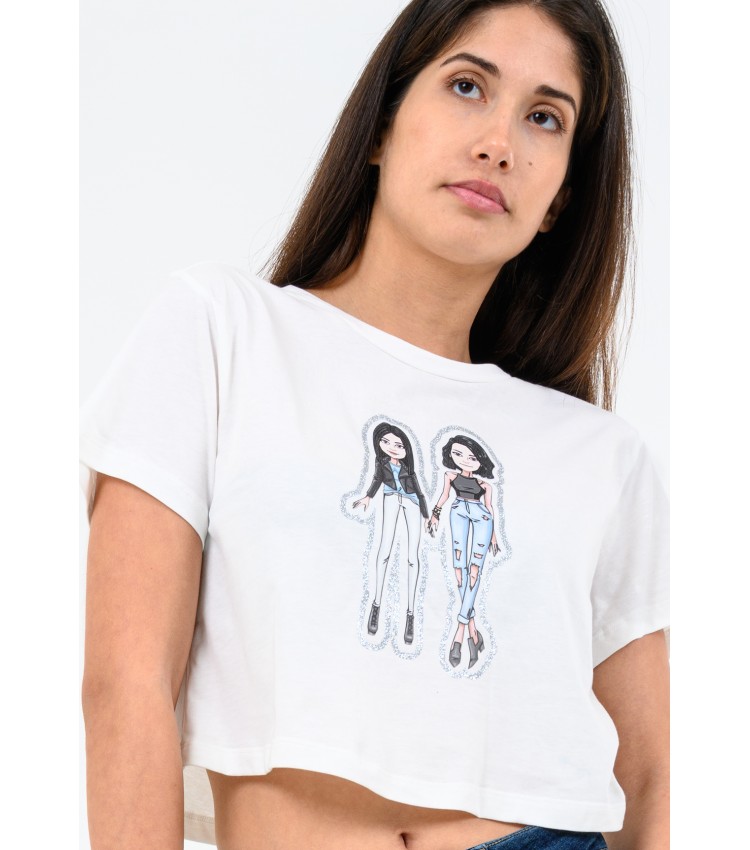 Women T-Shirts - Tops Bitmoj White Cotton Kendall+Kylie