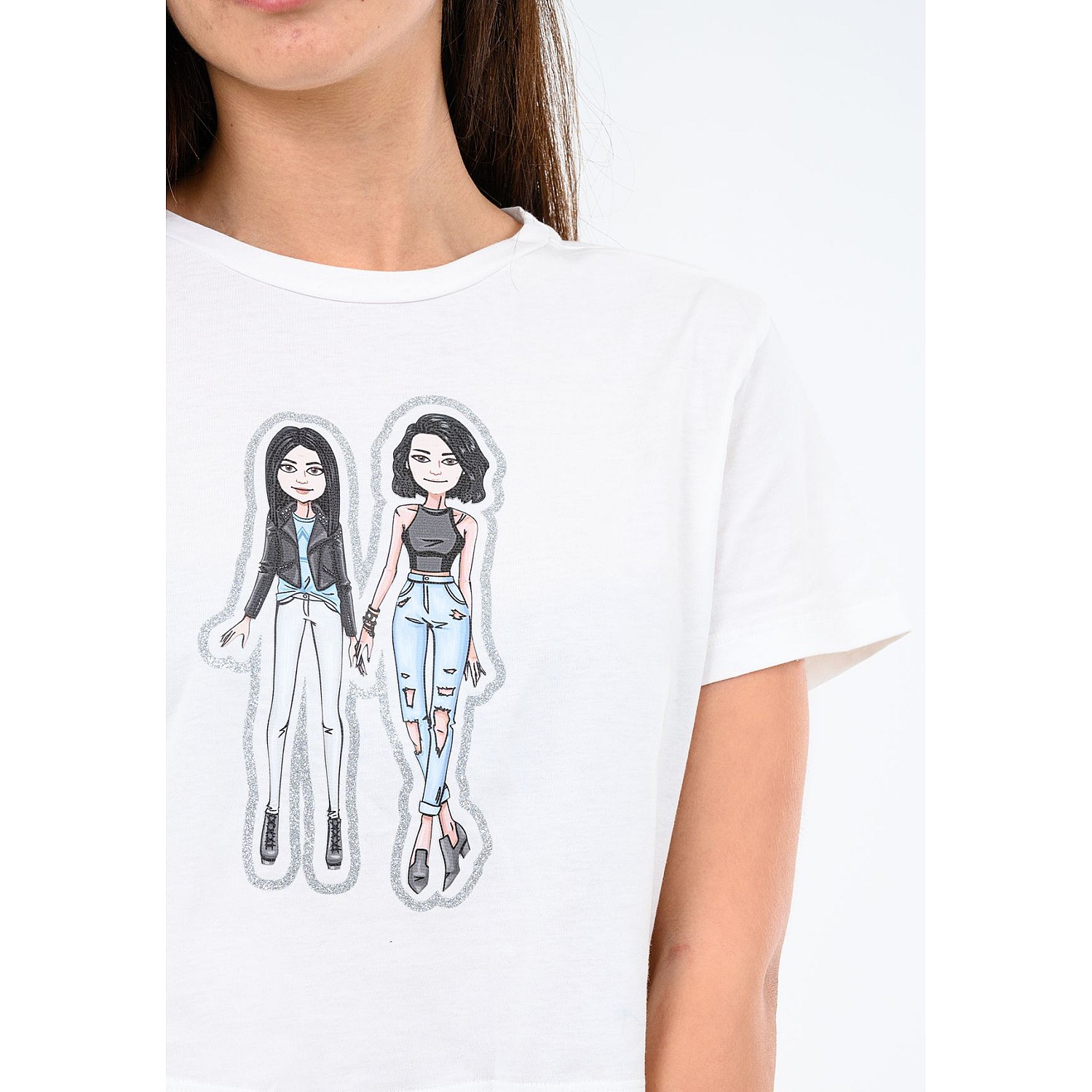 Γυναικείες Μπλούζες - Τοπ Bitmoj Άσπρο Βαμβάκι Kendall+Kylie Μπλούζες - Τοπ Kendall+Kylie Bitmoj-White