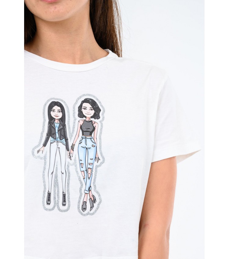 Women T-Shirts - Tops Bitmoj White Cotton Kendall+Kylie