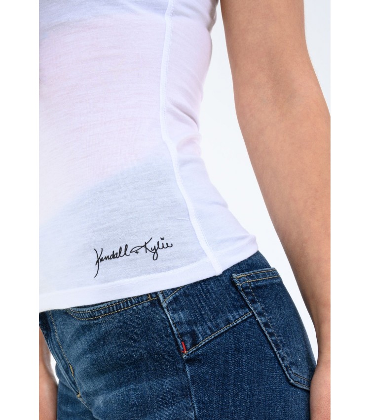 Women T-Shirts - Tops Classic.Tee White Polyester Kendall+Kylie
