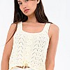 Γυναικείες Μπλούζες - Τοπ Lace.Tank Μπεζ Βαμβάκι Kendall+Kylie Μπλούζες - Τοπ Kendall+Kylie Lace.Tank-Beige