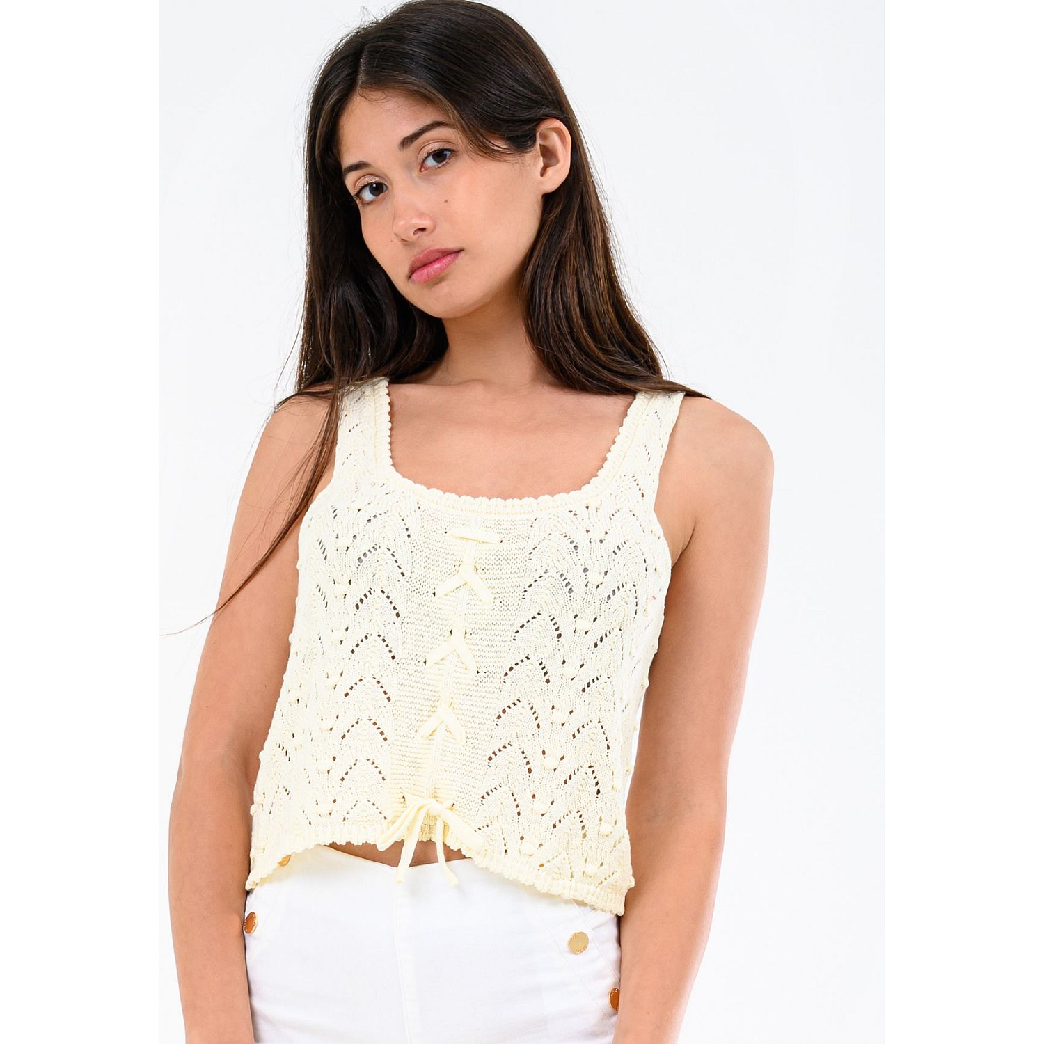Γυναικείες Μπλούζες - Τοπ Lace.Tank Μπεζ Βαμβάκι Kendall+Kylie