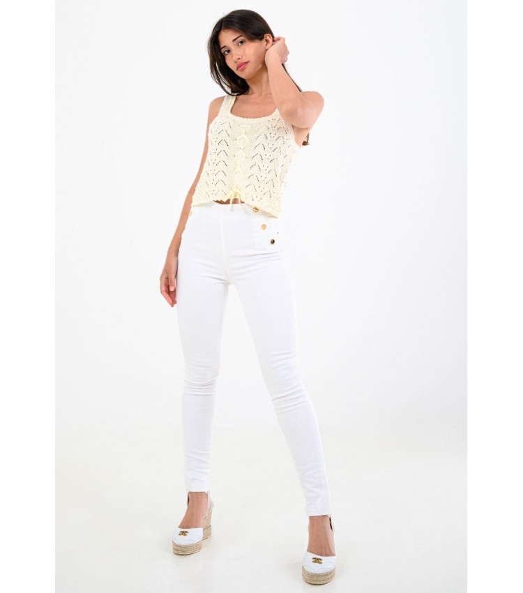 Women T-Shirts - Tops Lace.Tank Beige Cotton Kendall+Kylie