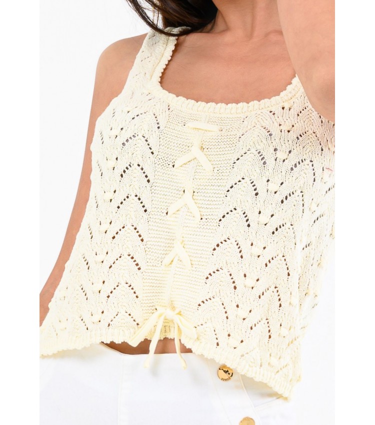 Women T-Shirts - Tops Lace.Tank Beige Cotton Kendall+Kylie