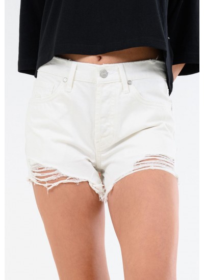 Γυναικείες Φούστες - Σορτς Mini.Shorts Άσπρο Βαμβάκι Kendall+Kylie