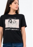 Women T-Shirts - Tops Photo.Square Black Cotton Kendall+Kylie