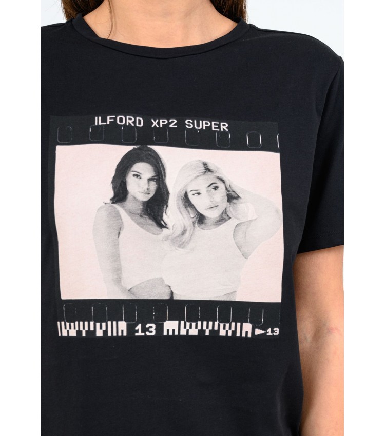 Women T-Shirts - Tops Photo.Square Black Cotton Kendall+Kylie