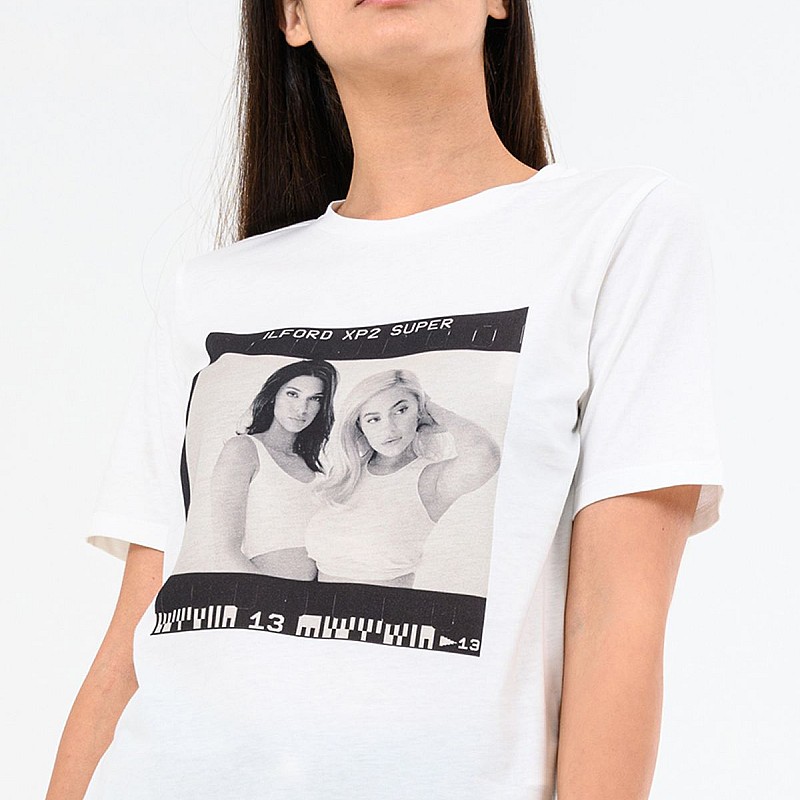 Γυναικείες Μπλούζες - Τοπ Photo.Square Άσπρο Βαμβάκι Kendall+Kylie