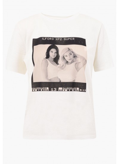 Γυναικείες Μπλούζες - Τοπ Photo.Square Άσπρο Βαμβάκι Kendall+Kylie