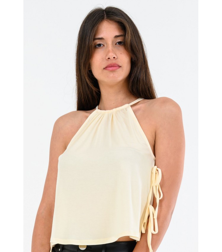 Women T-Shirts - Tops Ribbon.Tie Beige Kendall+Kylie