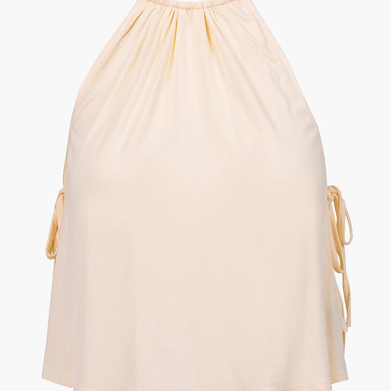 Γυναικείες Μπλούζες - Τοπ Ribbon.Tie Μπεζ Rayon Kendall+Kylie