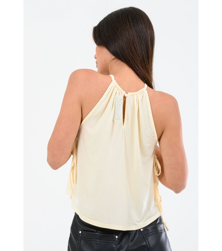 Women T-Shirts - Tops Ribbon.Tie Beige Kendall+Kylie