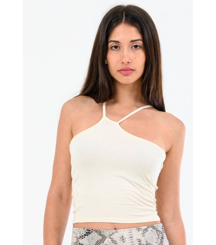 Γυναικείες Μπλούζες - Τοπ Top.Asymmetric Μπεζ Rayon Kendall+Kylie