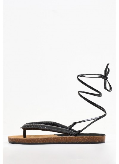 Γυναικεία Flats Bahamas.Sn Μαύρο ECOleather The Holy Beach