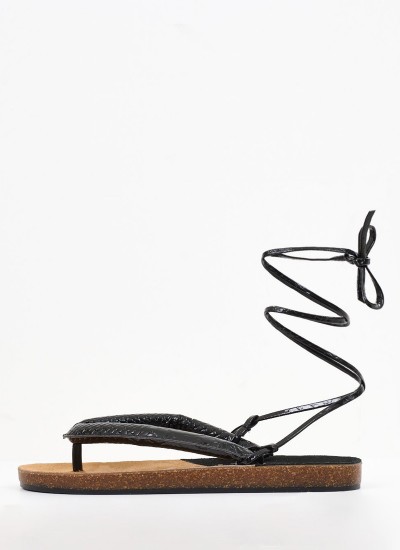 Γυναικεία Flats Bahamas.Sn Μαύρο ECOleather The Holy Beach