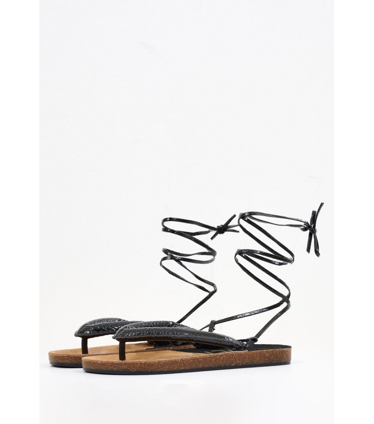 Γυναικεία Flats Bahamas.Sn Μαύρο ECOleather The Holy Beach
