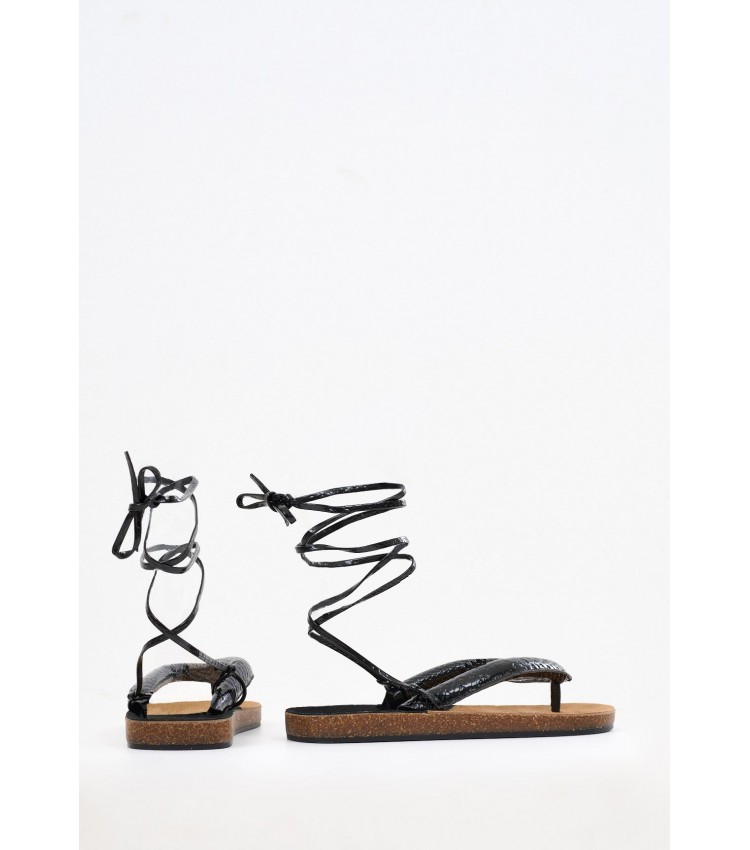 Γυναικεία Flats Bahamas.Sn Μαύρο ECOleather The Holy Beach