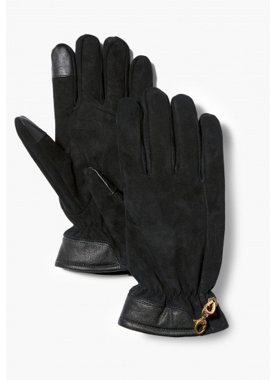 Ανδρικά Γάντια A1EMN Μαύρο Δέρμα Νούμπουκ Timberland