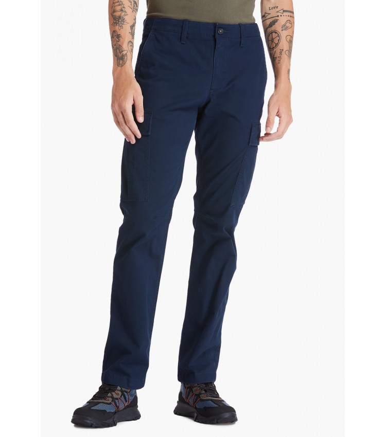 Men Pants A2CZH DarkBlue Cotton Timberland