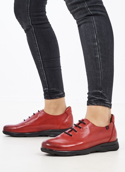 Γυναικεία Παπούτσια Casual 20008 Κόκκινο Δέρμα Mortoglou