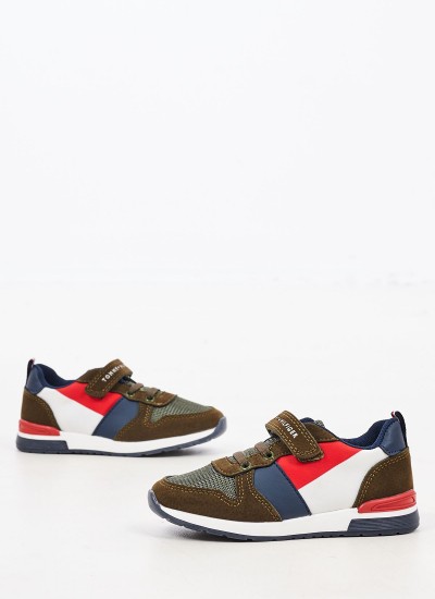 Kids Casual Shoes Low.Snk Green ECOleather Tommy Hilfiger