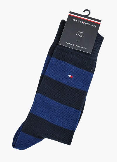 Men Socks Rugby.Sock.2pack Blue Cotton Tommy Hilfiger