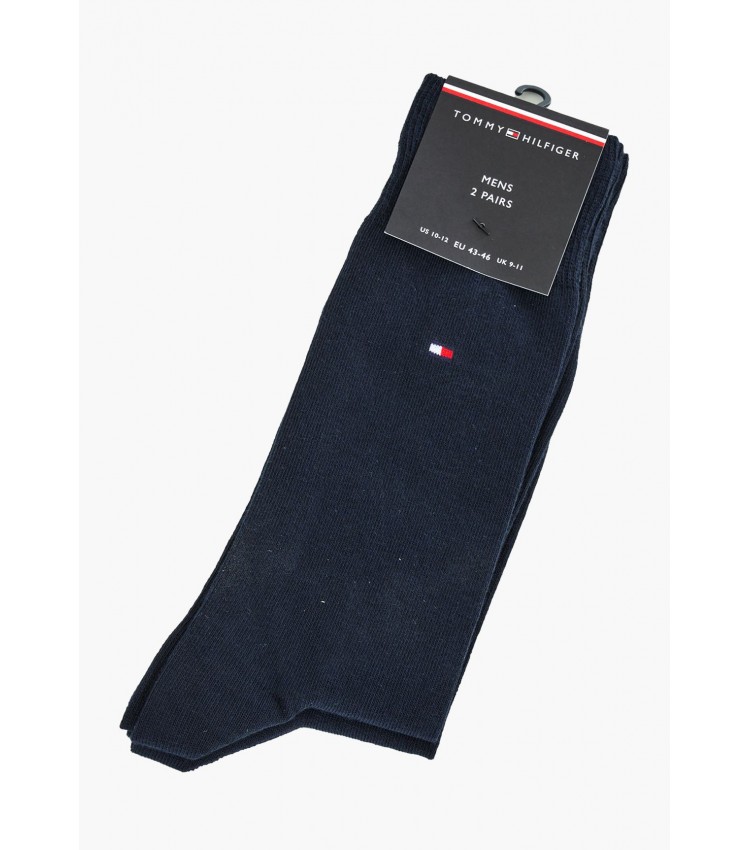 Ανδρικές Κάλτσες Rugby.Sock.2pack Μπλε Βαμβάκι Tommy Hilfiger