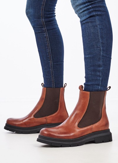 Γυναικεία Flats 2125.117134 Λαδί Δέρμα MF