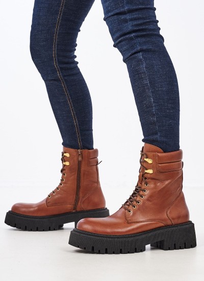 Γυναικεία Flats 2125.117134 Λαδί Δέρμα MF