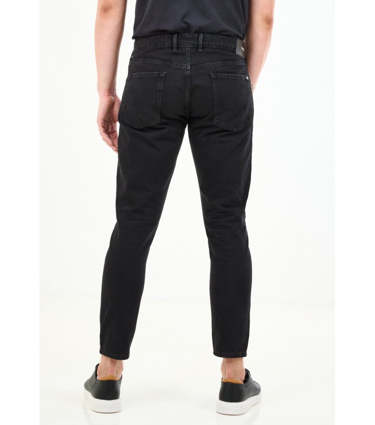 Men Pants Callen.Crop Black Polyester Pepe Jeans