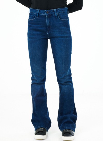 Γυναικεία Παντελόνια Dion.Flare Μπλε Βαμβάκι Pepe Jeans