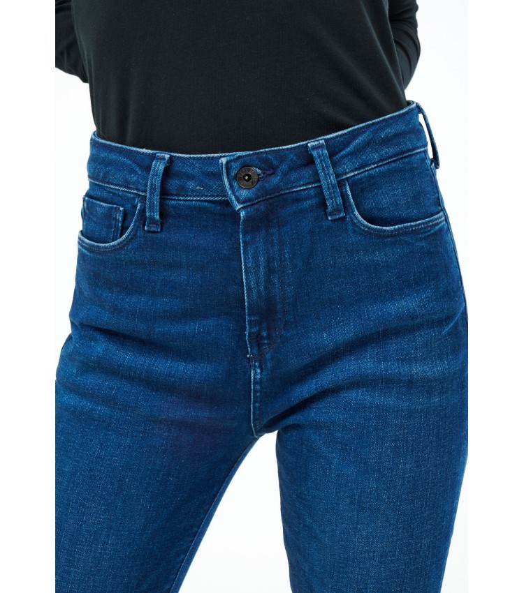 Γυναικεία Παντελόνια Dion.Flare Μπλε Βαμβάκι Pepe Jeans