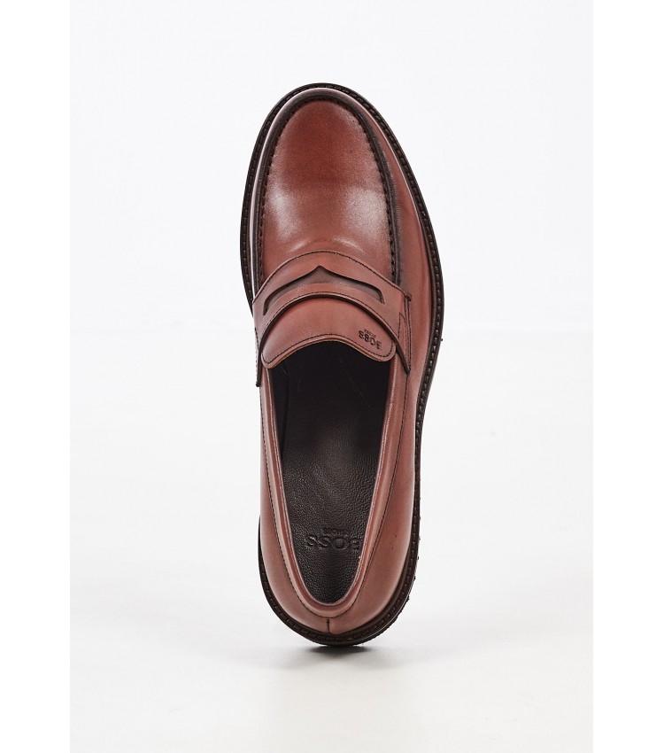 Men Moccasins R6711 Brown Leather Boss shoes