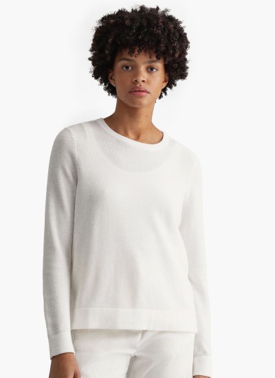 Γυναικείες Μπλούζες - Τοπ Crew.Neck.W Άσπρο Βαμβάκι GANT