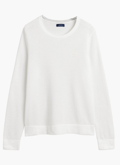 Γυναικείες Μπλούζες - Τοπ Crew.Neck.W Άσπρο Βαμβάκι GANT