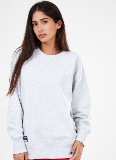 Γυνακεία Φούτερ Code.Essential Γκρι Βαμβάκι Superdry