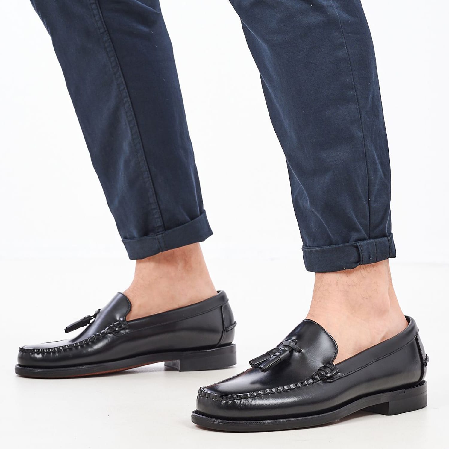 Ανδρικά Μοκασίνια Classic.Will Μαύρο Δέρμα Sebago