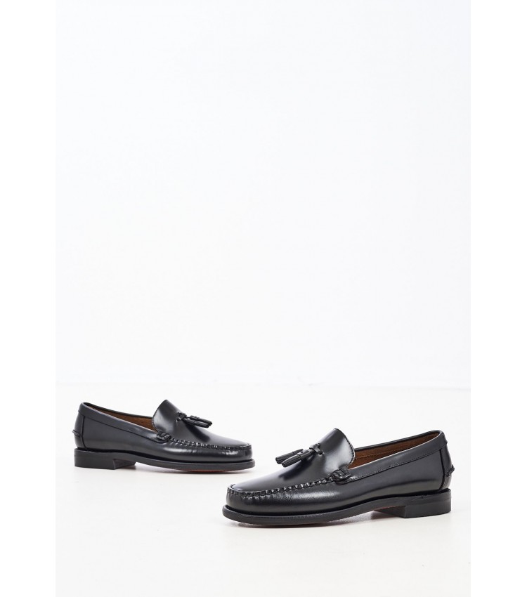 Men Moccasins Classic.Will Black Leather Sebago