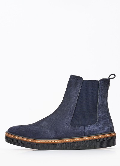 Γυναικεία Μποτάκια Mancose Μπλε Δέρμα Καστόρι Nine West